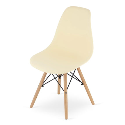 Kėdės OSAKA, kreminės/natūralios kojos, 2 vnt. - Beauty Kit