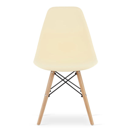 Kėdės OSAKA, kreminės/natūralios kojos, 2 vnt. - Beauty Kit