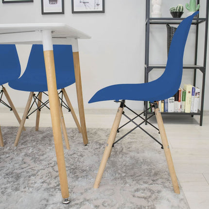 Kėdės OSAKA, mėlynos/natūralios kojos, 3 vnt. - Beauty Kit