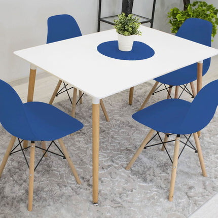 Kėdės OSAKA, mėlynos/natūralios kojos, 4 vnt. - Beauty Kit