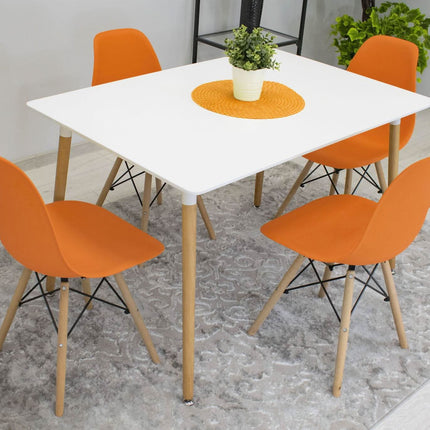 Kėdės OSAKA, oranžinės/naturalios kojos, 3 vnt. - Beauty Kit