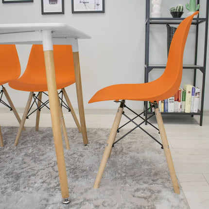 Kėdės OSAKA, oranžinės/naturalios kojos, 4 vnt. - Beauty Kit