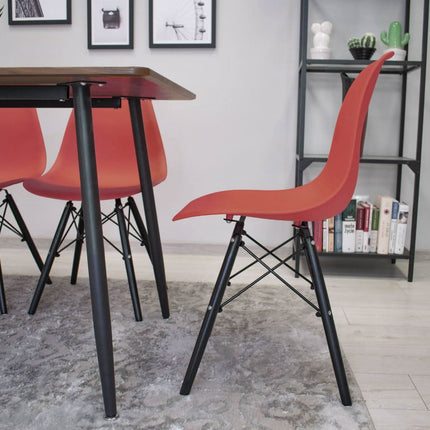 Kėdės OSAKA, persiko spalvos/juodos kojos, 3 vnt. - Beauty Kit