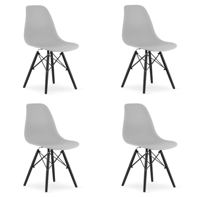 Kėdės OSAKA, pilkos/juodos kojos, 4 vnt. - Beauty Kit