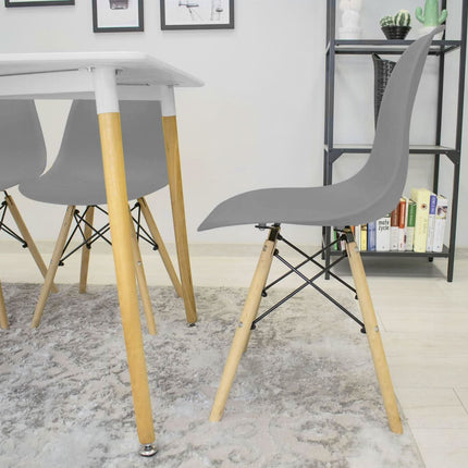 Kėdės OSAKA, pilkos/natūralios kojos, 3 vnt. - Beauty Kit