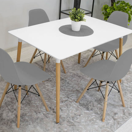 Kėdės OSAKA, pilkos/natūralios kojos, 4 vnt. - Beauty Kit