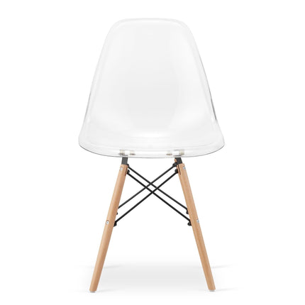 Kėdės OSAKA, skaidrios/natūralios kojos, 2 vnt. - Beauty Kit