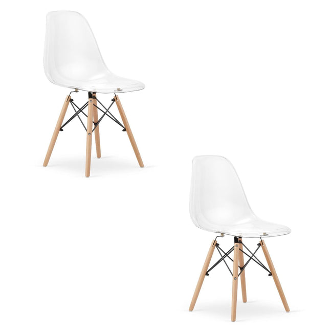 Kėdės OSAKA, skaidrios/natūralios kojos, 2 vnt. - Beauty Kit