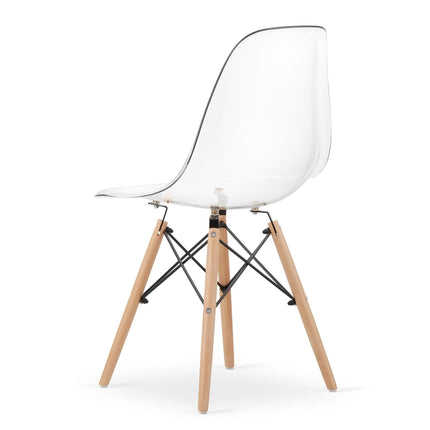 Kėdės OSAKA, skaidrios/natūralios kojos, 3 vnt. - Beauty Kit