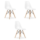 Kėdės OSAKA, skaidrios/natūralios kojos, 3 vnt. - Beauty Kit