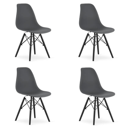 Kėdės OSAKA, tamsiai pilkos/juodos kojos, 4 vnt. - Beauty Kit