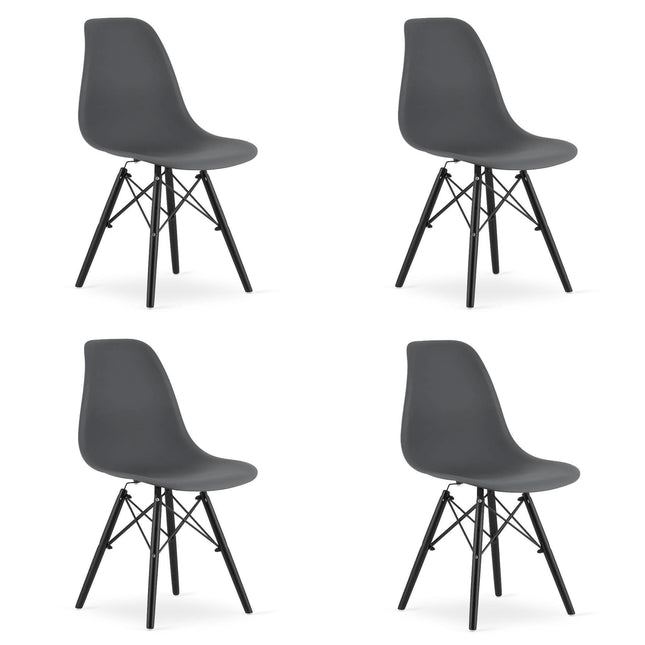 Kėdės OSAKA, tamsiai pilkos/juodos kojos, 4 vnt. - Beauty Kit