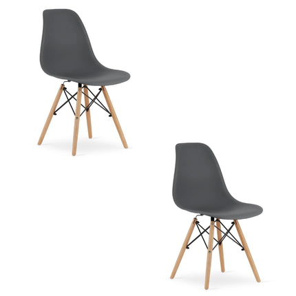 Kėdės OSAKA, tamsiai pilkos/natūralios kojos, 2 vnt. - Beauty Kit