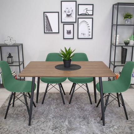 Kėdės OSAKA, žalios/juodos kojos, 3 vnt. - Beauty Kit