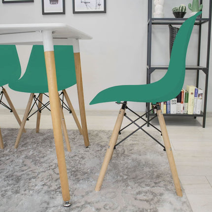 Kėdės OSAKA, žalios/natūralios kojos, 3 vnt. - Beauty Kit