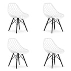 Kėdės SAKAI, baltos spalvos/juodos kojos, 4 vnt. - Beauty Kit