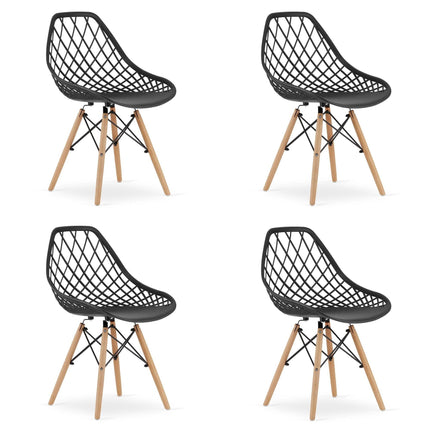 Kėdės SAKAI, juodos, 4 vnt. - Beauty Kit