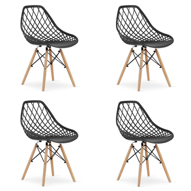 Kėdės SAKAI, juodos, 4 vnt. - Beauty Kit