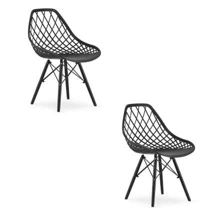 Kėdės SAKAI, juodos/juodos kojos, 2 vnt. - Beauty Kit