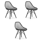 Kėdės SAKAI, juodos/juodos kojos, 3 vnt. - Beauty Kit