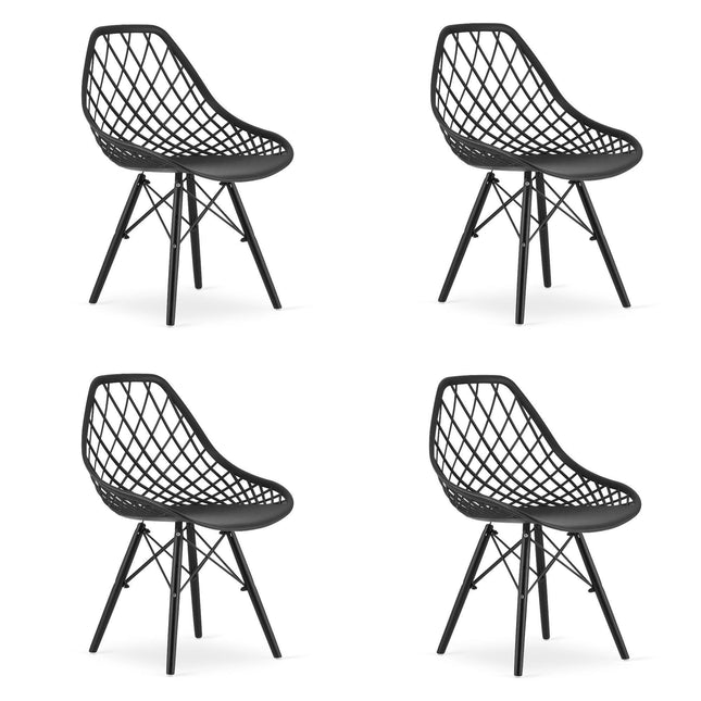 Kėdės SAKAI, juodos/juodos kojos, 4 vnt. - Beauty Kit