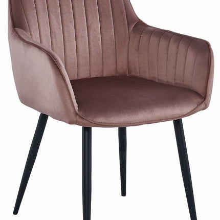 Kėdės SOLDEN, rožinis aksomas/juodos kojos, 2 vnt. - Beauty Kit