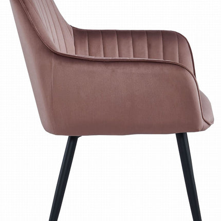 Kėdės SOLDEN, rožinis aksomas/juodos kojos, 2 vnt. - Beauty Kit