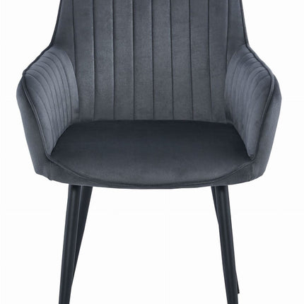 Kėdės SOLDEN, tamsiai pilkas aksomas/juodos kojos, 2 vnt. - Beauty Kit