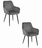 Kėdės SOLDEN, tamsiai pilkas aksomas/juodos kojos, 2 vnt. - Beauty Kit