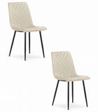 Kėdės TURIN, smėlio spalvos aksomas, 2 vnt. - Beauty Kit