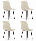 Kėdės TURIN, smėlio spalvos aksomas, 4 vnt. - Beauty Kit