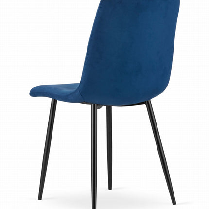 Kėdės TURIN, tamsiai mėlynas aksomas, 4 vnt. - Beauty Kit