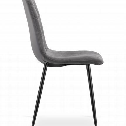 Kėdės TURIN, tamsiai pilkas aksomas, 2 vnt. - Beauty Kit