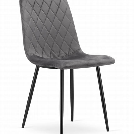 Kėdės TURIN, tamsiai pilkas aksomas, 2 vnt. - Beauty Kit