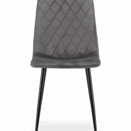 Kėdės TURIN, tamsiai pilkas aksomas, 4 vnt. - Beauty Kit