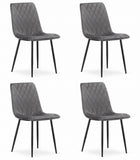 Kėdės TURIN, tamsiai pilkas aksomas, 4 vnt. - Beauty Kit