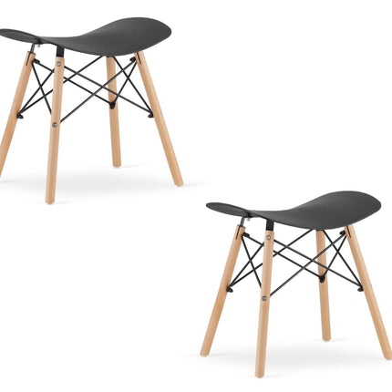 Kėdutės CORFU, juodos, 2 vnt. - Beauty Kit