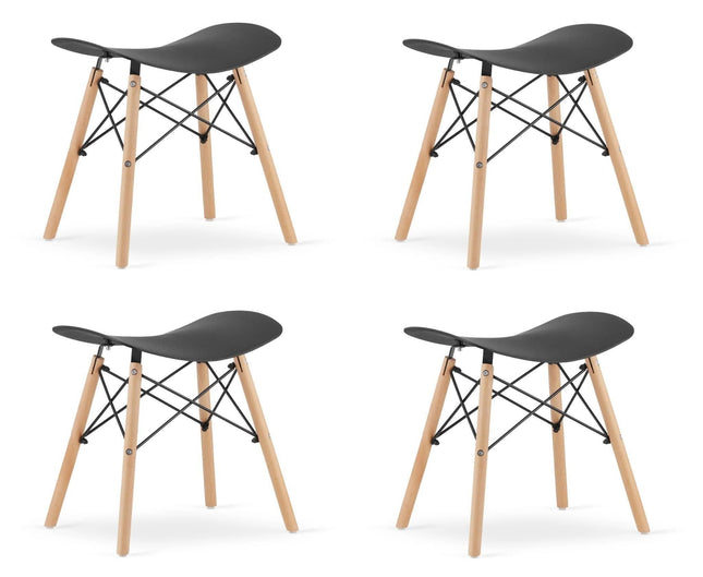 Kėdutės CORFU, juodos, 4 vnt. - Beauty Kit