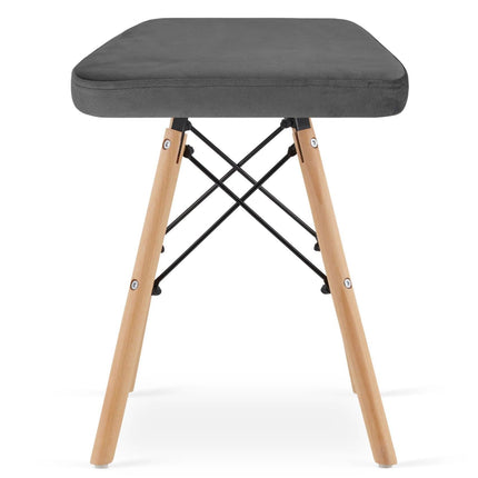 Kėdutės WERK, pilkas aksomas/natūralios kojos, 4 vnt. - Beauty Kit