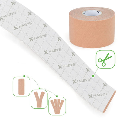 Kineziologinis teipas HABYS FACE 5 cm × 5 m, smėlio spalvos - nuotrauka 7