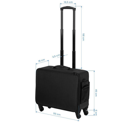 Kirpėjo lagaminas ant ratukų, juodas - Beauty Kit