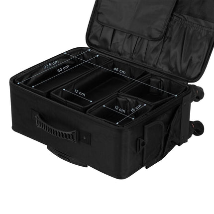 Kirpėjo lagaminas ant ratukų, juodas - Beauty Kit