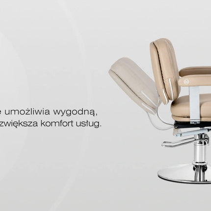 Kirpyklos kėdė hidraulinė OMEGA Astra Plus, smėlinė – kitas vaizdas