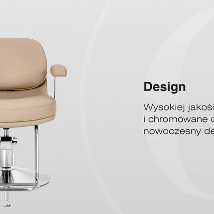 Kirpyklos kėdė hidraulinė OMEGA Astra, smėlio spalvos – detalės