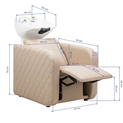 Hairdressing Basin with Massage GABBIANO SYLVIA PLUS, Beige - photo 17