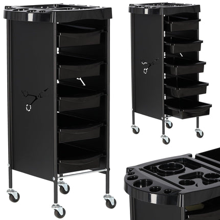 Kirpyklos vežimėlis L-160, juodas - Beauty Kit