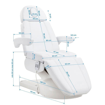 Kosmetinis krėslas Azzurro Lux 3m baltas - Beauty Kit