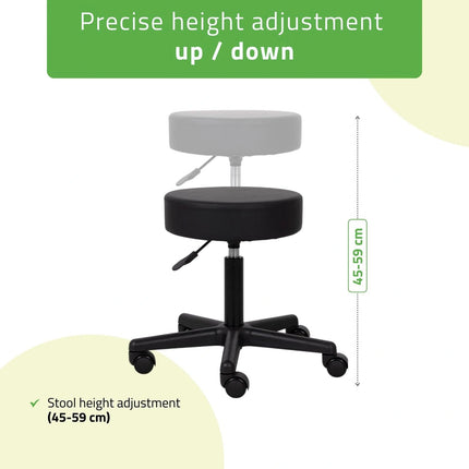Kosmetologinė kėdutė HABYS TIMO Comfy Base k515, juoda – kitas vaizdas
