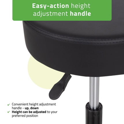 Kosmetologinė kėdutė HABYS TIMO Comfy Base k515, juoda – detalės
