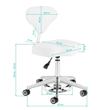AZZURRO 156-F BUMP-UP Beauty Technician Stool, White - photo 10